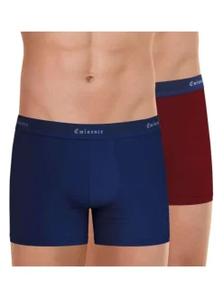Lot de 2 boxers classiques unis en coton avec une coupe fermée