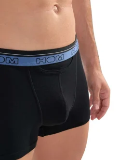 Lot de 3 boxers à coupe classique en coton noir uni avec logo