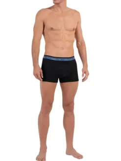 Lot de 3 boxers à coupe classique en coton noir uni avec logo