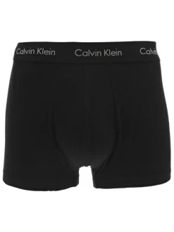 Lot de 3 boxers court en coton noir uni avec une coupe fermée