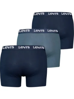 Lot de 3 boxers courts bleus en coton avec ceinture élastiquée