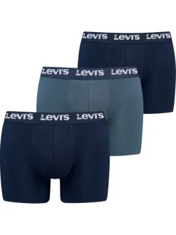Lot de 3 boxers courts bleus en coton avec ceinture élastiquée
