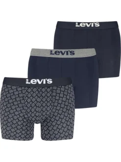 Lot de 3 boxers courts bleus en coton avec ceinture élastiquée