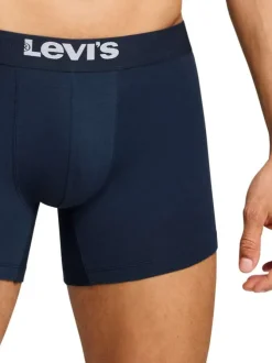 Lot de 2 boxers courts bleus en coton avec ceinture élastiquée