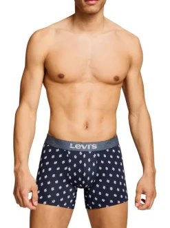 Lot de 2 boxers courts bleus en coton avec ceinture élastiquée