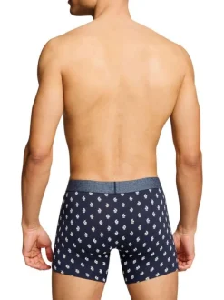 Lot de 2 boxers courts bleus en coton avec ceinture élastiquée