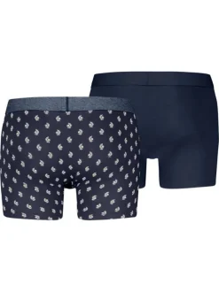 Lot de 2 boxers courts bleus en coton avec ceinture élastiquée