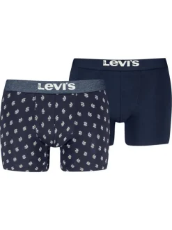 Lot de 2 boxers courts bleus en coton avec ceinture élastiquée