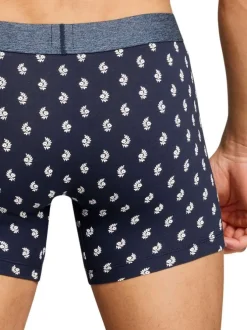 Lot de 2 boxers courts bleus en coton avec ceinture élastiquée