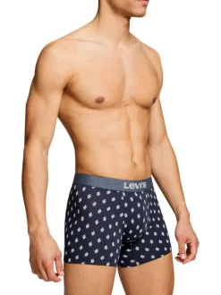 Lot de 2 boxers courts bleus en coton avec ceinture élastiquée