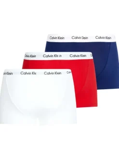Lot de 3 Boxers courts en coton rouge uni avec une coupe fermée