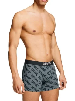 Lot de 3 boxers courts gris et noir en coton avec ceinture élastiquée