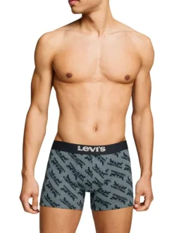Lot de 3 boxers courts gris et noir en coton avec ceinture élastiquée