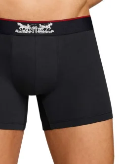 Lot de 3 boxers courts gris et noir en coton avec ceinture élastiquée