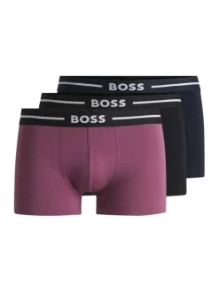 Lot de 3 Boxers en coton avec ceinture élastiquée avec la marque
