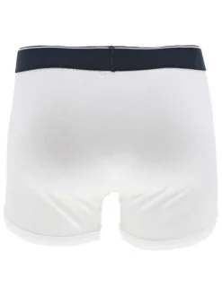 Lot de 3 Boxers en coton bleu et blanc uni avec une coupe fermée