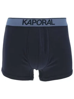 Lot de 3 Boxers en coton bleu et blanc uni avec une coupe fermée