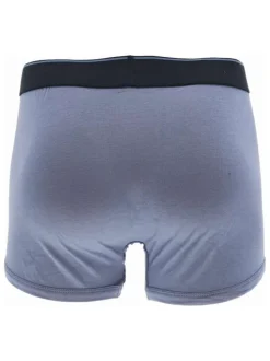 Lot de 3 Boxers en coton bleu et blanc uni avec une coupe fermée