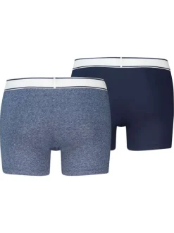 Lot de 2 boxers en coton bleus pourvus de ceintures élastiquées