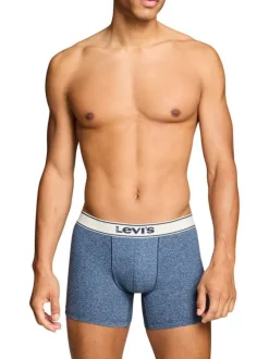Lot de 2 boxers en coton bleus pourvus de ceintures élastiquées