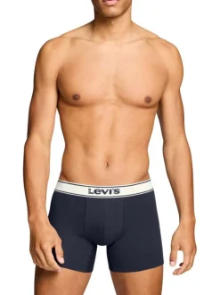 Lot de 2 boxers en coton bleus pourvus de ceintures élastiquées