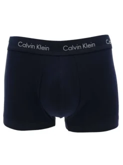 Lot de 3 Boxers en coton bleus unis avec taille élastiquées ton sur ton