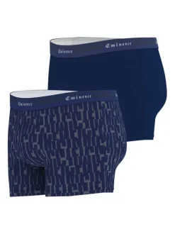 Lot de 2 Boxers en coton marine à imprimé et une coupe fermée