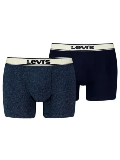 Lot de 2 Boxers en coton marine imprimés avec une coupe fermée