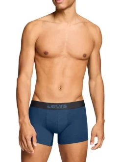 Lot de 2 boxers en coton marine pourvus de ceintures élastiquées