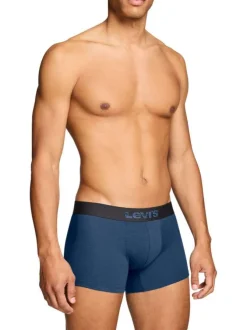 Lot de 2 boxers en coton marine pourvus de ceintures élastiquées