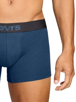 Lot de 2 boxers en coton marine pourvus de ceintures élastiquées