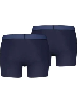 Lot de 2 boxers en coton marine pourvus de ceintures élastiquées