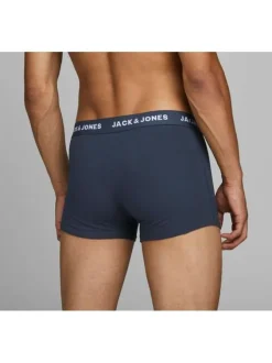 Lot de 3 Boxers en coton marine uni avec une coupe longue et nom iconique