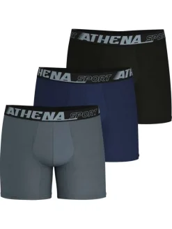 Lot de 3 boxers en coton mélangé multicolores unis avec une taille élastiquée
