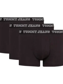 Lot de 3 Boxers en coton mélangé noirs unis avec une coupe près du corps