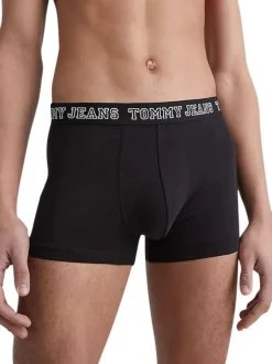 Lot de 3 Boxers en coton mélangé noirs unis avec une coupe près du corps