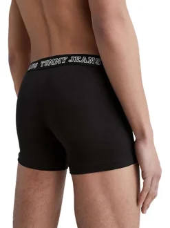 Lot de 3 Boxers en coton mélangé noirs unis avec une coupe près du corps