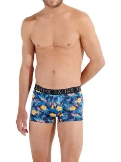 Lot de 3 Boxers en coton multicolore fleuri avec une coupe fermée