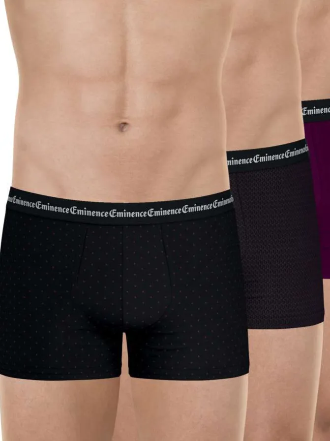 Lot de 3 boxers en coton multicolores à motifs avec le nom de la marque