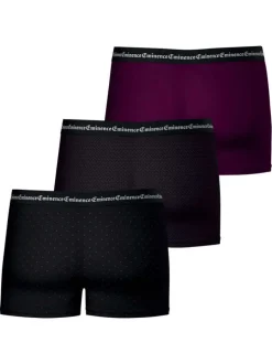 Lot de 3 boxers en coton multicolores à motifs avec le nom de la marque