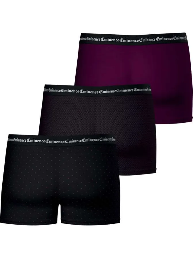 Lot de 3 boxers en coton multicolores à motifs avec le nom de la marque
