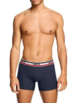 Lot de 2 boxers en coton multicolores pourvus de ceintures élastiquées
