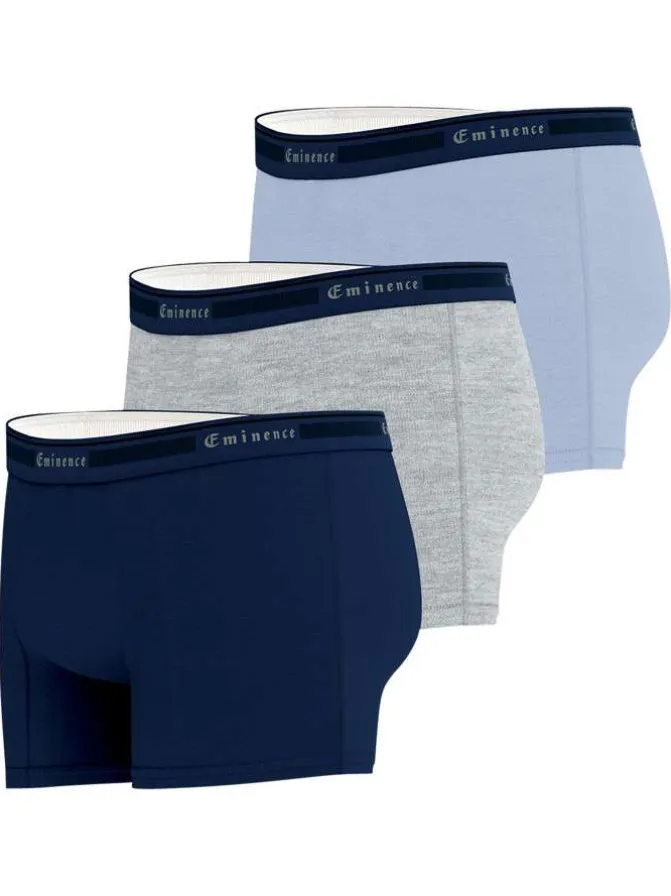Lot de 3 boxers en coton multicolores unis avec le nom de la marque
