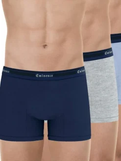 Lot de 3 boxers en coton multicolores unis avec le nom de la marque
