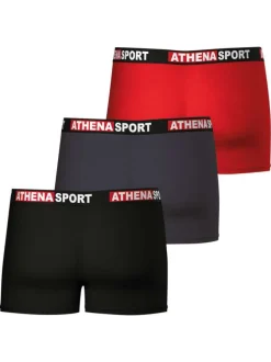 Lot de 3 boxers en coton multicolores unis avec le nom de la marque imprimé