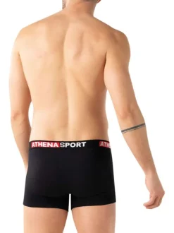 Lot de 3 boxers en coton multicolores unis avec le nom de la marque imprimé