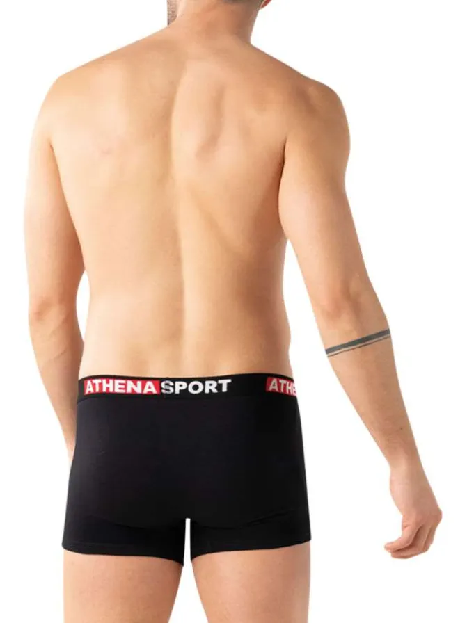 Lot de 3 boxers en coton multicolores unis avec le nom de la marque imprimé