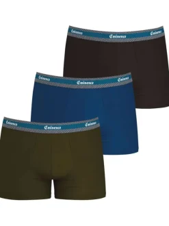 Lot de 3 Boxers en coton multicolores unis avec une coupe fermée
