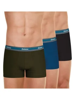 Lot de 3 Boxers en coton multicolores unis avec une coupe fermée