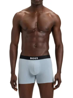 Lot de 3 boxers en coton multicolores unis avec une coupe longue